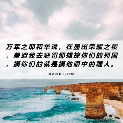Picture 06 - 撒 迦 利 亚 书 2:8 CUVS - 万 军 之 耶 和 华 说 ， 在 显 出 荣 - Bible Verse Picture
