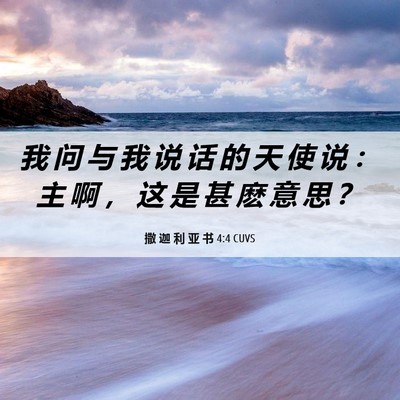 Picture 06 - 撒 迦 利 亚 书 4:4 CUVS - 我 问 与 我 说 话 的 天 使 说 ： 主 - Bible Verse Picture