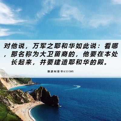 Picture 06 - 撒 迦 利 亚 书 6:12 CUVS - 对 他 说 ， 万 军 之 耶 和 华 如 此 - Bible Verse Picture