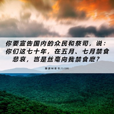Picture 06 - 撒 迦 利 亚 书 7:5 CUVS - 你 要 宣 告 国 内 的 众 民 和 祭 司 - Bible Verse Picture