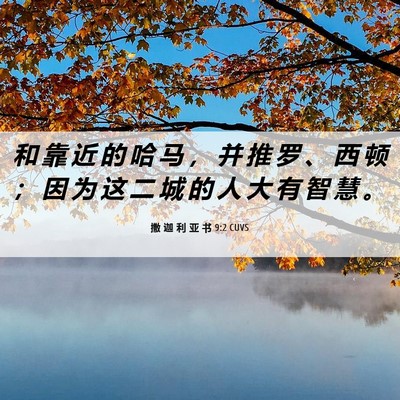 Picture 06 - 撒 迦 利 亚 书 9:2 CUVS - 和 靠 近 的 哈 马 ， 并 推 罗 、 西 - Bible Verse Picture