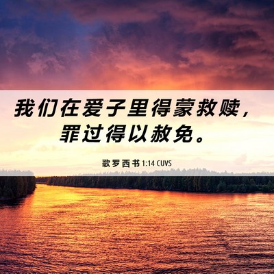 Picture 06 - 歌 罗 西 书 1:14 CUVS - 我 们 在 爱 子 里 得 蒙 救 赎 ， 罪 - Bible Verse Picture