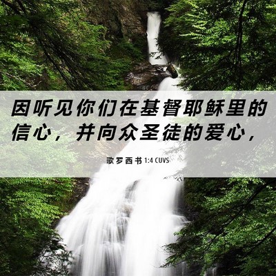 Picture 06 - 歌 罗 西 书 1:4 CUVS - 因 听 见 你 们 在 基 督 耶 稣 里 的 - Bible Verse Picture
