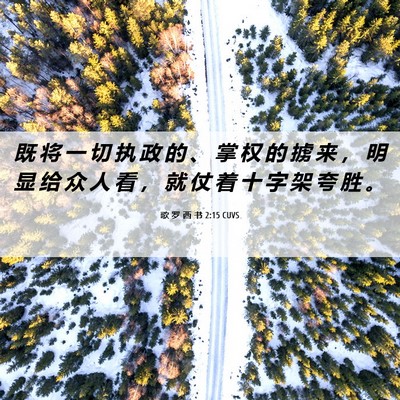 Picture 06 - 歌 罗 西 书 2:15 CUVS - 既 将 一 切 执 政 的 、 掌 权 的 掳 - Bible Verse Picture