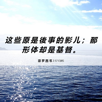 Picture 06 - 歌 罗 西 书 2:17 CUVS - 这 些 原 是 後 事 的 影 儿 ； 那 形 - Bible Verse Picture