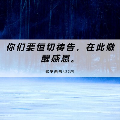 Picture 06 - 歌 罗 西 书 4:2 CUVS - 你 们 要 恒 切 祷 告 ， 在 此 儆 醒 - Bible Verse Picture