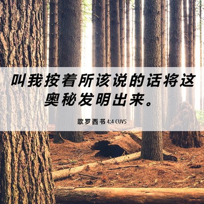 Picture 06 - 歌 罗 西 书 4:4 CUVS - 叫 我 按 着 所 该 说 的 话 将 这 奥 - Bible Verse Picture