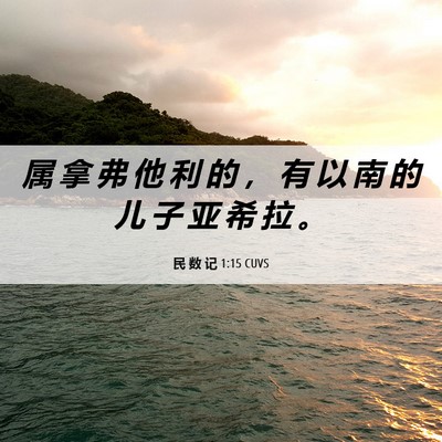 Picture 06 - 民 数 记 1:15 CUVS - 属 拿 弗 他 利 的 ， 有 以 南 的 儿 - Bible Verse Picture
