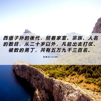 Picture 06 - 民 数 记 1:22 CUVS - 西 缅 子 孙 的 後 代 ， 照 着 家 室 - Bible Verse Picture