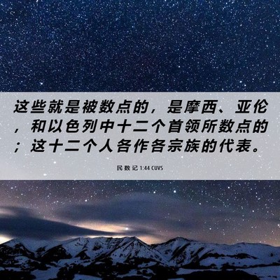 Picture 06 - 民 数 记 1:44 CUVS - 这 些 就 是 被 数 点 的 ， 是 摩 西 - Bible Verse Picture