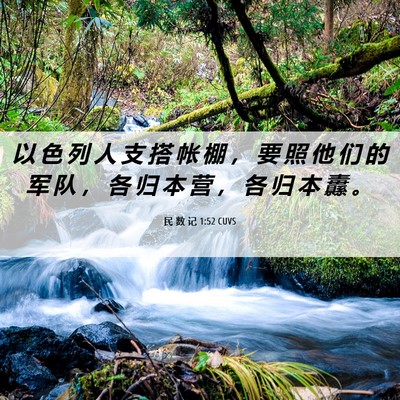 Picture 06 - 民 数 记 1:52 CUVS - 以 色 列 人 支 搭 帐 棚 ， 要 照 他 - Bible Verse Picture