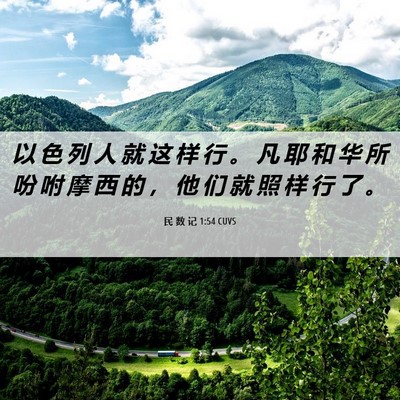 Picture 06 - 民 数 记 1:54 CUVS - 以 色 列 人 就 这 样 行 。 凡 耶 和 - Bible Verse Picture