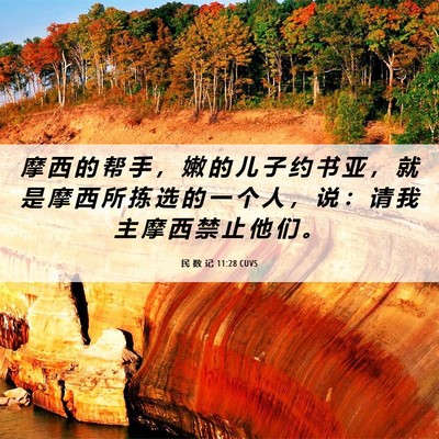 Picture 06 - 民 数 记 11:28 CUVS - 摩 西 的 帮 手 ， 嫩 的 儿 子 约 书 - Bible Verse Picture