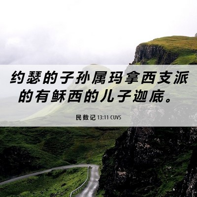 Picture 06 - 民 数 记 13:11 CUVS - 约 瑟 的 子 孙 属 玛 拿 西 支 派 的 - Bible Verse Picture