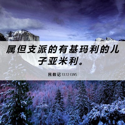 Picture 06 - 民 数 记 13:12 CUVS - 属 但 支 派 的 有 基 玛 利 的 儿 子 - Bible Verse Picture