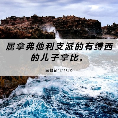Picture 06 - 民 数 记 13:14 CUVS - 属 拿 弗 他 利 支 派 的 有 缚 西 的 - Bible Verse Picture