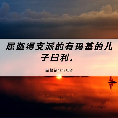 Picture 06 - 民 数 记 13:15 CUVS - 属 迦 得 支 派 的 有 玛 基 的 儿 子 - Bible Verse Picture