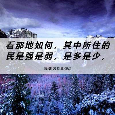 Picture 06 - 民 数 记 13:18 CUVS - 看 那 地 如 何 ， 其 中 所 住 的 民 - Bible Verse Picture