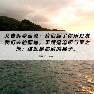Picture 06 - 民 数 记 13:27 CUVS - 又 告 诉 摩 西 说 ： 我 们 到 了 你 - Bible Verse Picture