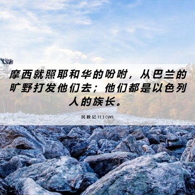 Picture 06 - 民 数 记 13:3 CUVS - 摩 西 就 照 耶 和 华 的 吩 咐 ， 从 - Bible Verse Picture
