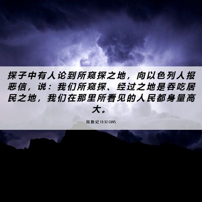 Picture 06 - 民 数 记 13:32 CUVS - 探 子 中 有 人 论 到 所 窥 探 之 地 - Bible Verse Picture