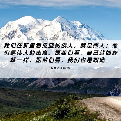 Picture 06 - 民 数 记 13:33 CUVS - 我 们 在 那 里 看 见 亚 衲 族 人 ， - Bible Verse Picture