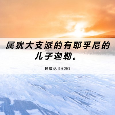 Picture 06 - 民 数 记 13:6 CUVS - 属 犹 大 支 派 的 有 耶 孚 尼 的 儿 - Bible Verse Picture