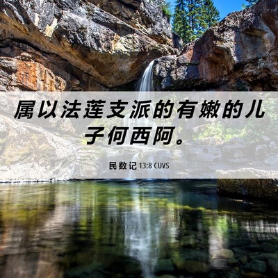 Picture 06 - 民 数 记 13:8 CUVS - 属 以 法 莲 支 派 的 有 嫩 的 儿 子 - Bible Verse Picture