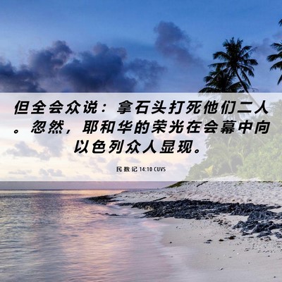 Picture 06 - 民 数 记 14:10 CUVS - 但 全 会 众 说 ： 拿 石 头 打 死 他 - Bible Verse Picture