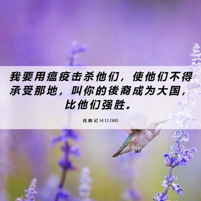 Picture 06 - 民 数 记 14:12 CUVS - 我 要 用 瘟 疫 击 杀 他 们 ， 使 他 - Bible Verse Picture