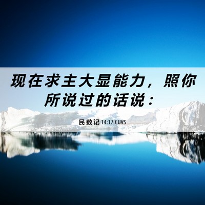 Picture 06 - 民 数 记 14:17 CUVS - 现 在 求 主 大 显 能 力 ， 照 你 所 - Bible Verse Picture