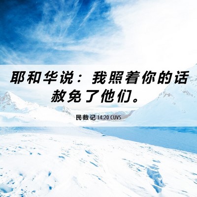 Picture 06 - 民 数 记 14:20 CUVS - 耶 和 华 说 ： 我 照 着 你 的 话 赦 - Bible Verse Picture