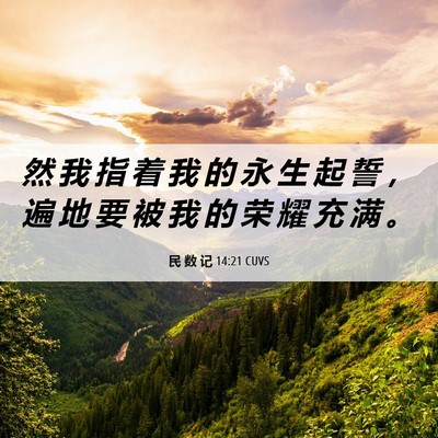 Picture 06 - 民 数 记 14:21 CUVS - 然 我 指 着 我 的 永 生 起 誓 ， 遍 - Bible Verse Picture