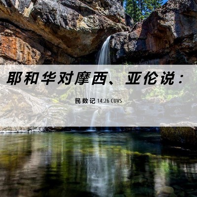 Picture 06 - 民 数 记 14:26 CUVS - 耶 和 华 对 摩 西 、 亚 伦 说 - Bible Verse Picture