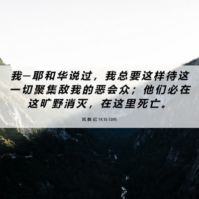 Picture 06 - 民 数 记 14:35 CUVS - 我 ─ 耶 和 华 说 过 ， 我 总 要 这 - Bible Verse Picture