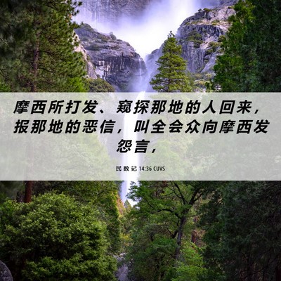Picture 06 - 民 数 记 14:36 CUVS - 摩 西 所 打 发 、 窥 探 那 地 的 人 - Bible Verse Picture
