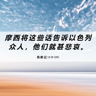 Picture 06 - 民 数 记 14:39 CUVS - 摩 西 将 这 些 话 告 诉 以 色 列 众 - Bible Verse Picture