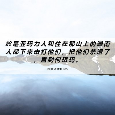 Picture 06 - 民 数 记 14:45 CUVS - 於 是 亚 玛 力 人 和 住 在 那 山 上 - Bible Verse Picture
