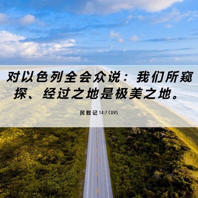 Picture 06 - 民 数 记 14:7 CUVS - 对 以 色 列 全 会 众 说 ： 我 们 所 - Bible Verse Picture