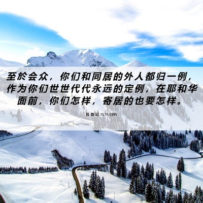 Picture 06 - 民 数 记 15:15 CUVS - 至 於 会 众 ， 你 们 和 同 居 的 外 - Bible Verse Picture