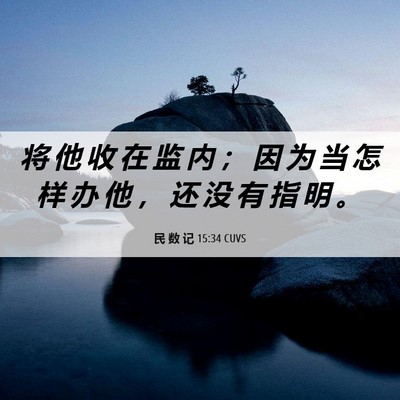 Picture 06 - 民 数 记 15:34 CUVS - 将 他 收 在 监 内 ； 因 为 当 怎 样 - Bible Verse Picture