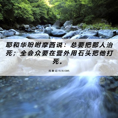 Picture 06 - 民 数 记 15:35 CUVS - 耶 和 华 吩 咐 摩 西 说 ： 总 要 把 - Bible Verse Picture