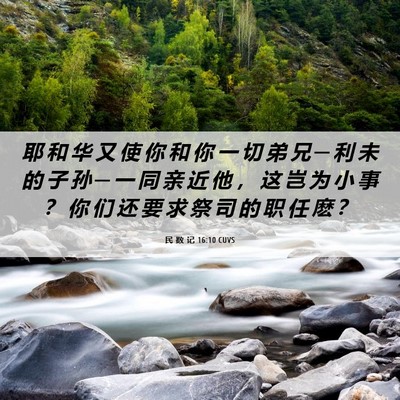 Picture 06 - 民 数 记 16:10 CUVS - 耶 和 华 又 使 你 和 你 一 切 弟 兄 - Bible Verse Picture