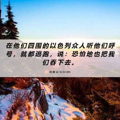 Picture 06 - 民 数 记 16:34 CUVS - 在 他 们 四 围 的 以 色 列 众 人 听 - Bible Verse Picture