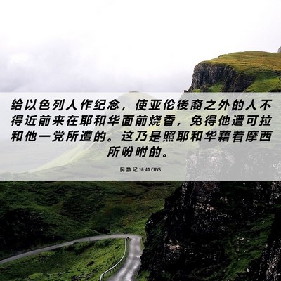 Picture 06 - 民 数 记 16:40 CUVS - 给 以 色 列 人 作 纪 念 ， 使 亚 伦 - Bible Verse Picture