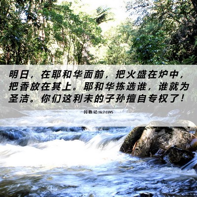 Picture 06 - 民 数 记 16:7 CUVS - 明 日 ， 在 耶 和 华 面 前 ， 把 火 - Bible Verse Picture