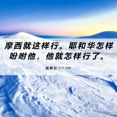 Picture 06 - 民 数 记 17:11 CUVS - 摩 西 就 这 样 行 。 耶 和 华 怎 样 - Bible Verse Picture