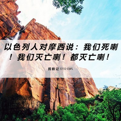 Picture 06 - 民 数 记 17:12 CUVS - 以 色 列 人 对 摩 西 说 ： 我 们 死 - Bible Verse Picture