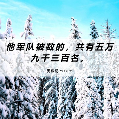 Picture 06 - 民 数 记 2:13 CUVS - 他 军 队 被 数 的 ， 共 有 五 万 九 - Bible Verse Picture