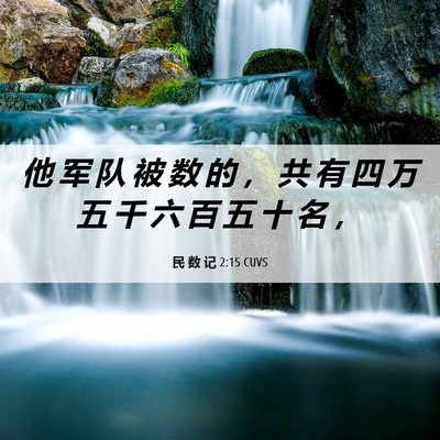 Picture 06 - 民 数 记 2:15 CUVS - 他 军 队 被 数 的 ， 共 有 四 万 五 - Bible Verse Picture